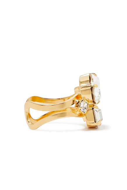Carolina Ring, 18k Gold Plated Brass & Crystals